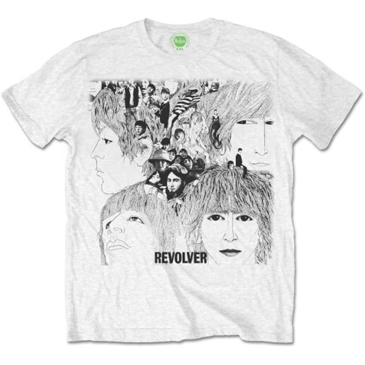Rock Off Officially Licensed Products Men's White The Beatles Revolver Album Cover Official Tee T-Shirt Unisex (Large)
