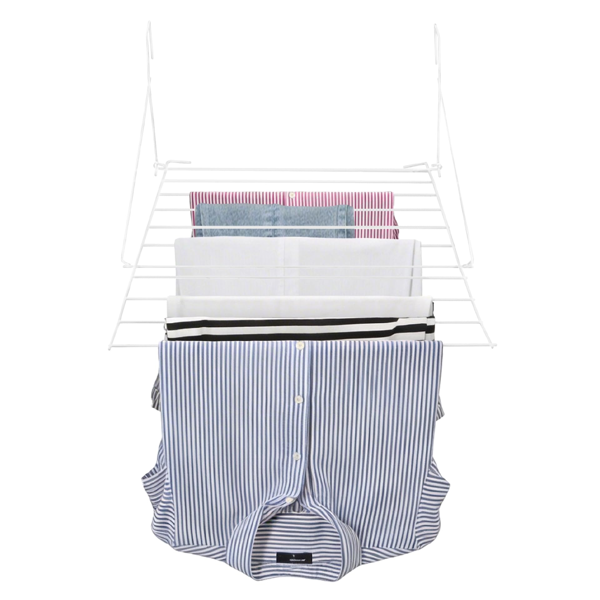 Leisurewize - 8 Bar Radiator Airer – Folding Clothes Dryer, Portable & Compact Over Door or Window Airer, Powder-Coated Steel, Indoor & Outdoor Laundry Drying Rack, 70 x 58 x 28.5cm