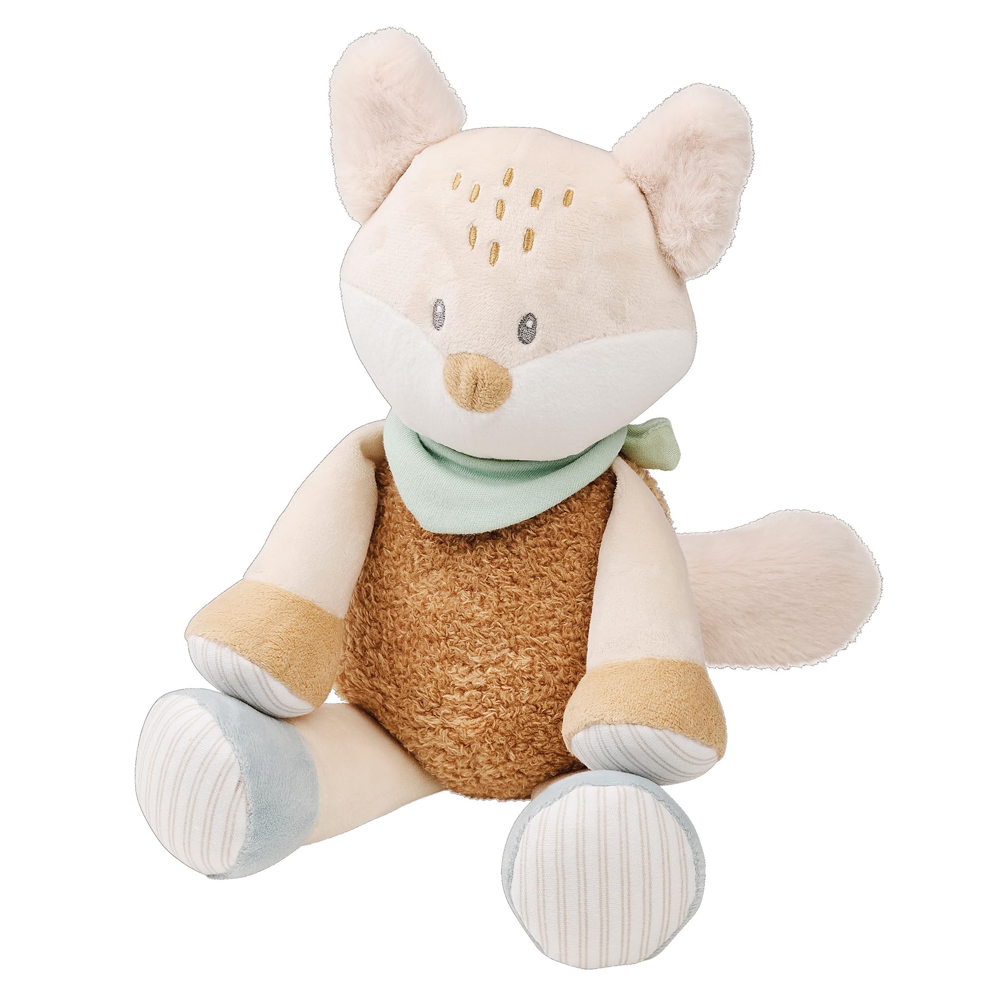 Nattou Cuddly Toy Fox, Companion from Birth, Approx. 29 cm, Polyester, Flo, Oli & Ernest, Flo Mint Green