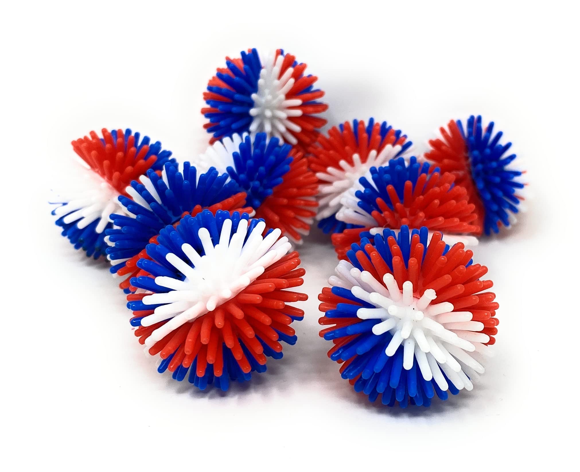 Funiverse Bulk 50 Pack Patriotic 3-Color Porcupine Ball Assortment - 1.25