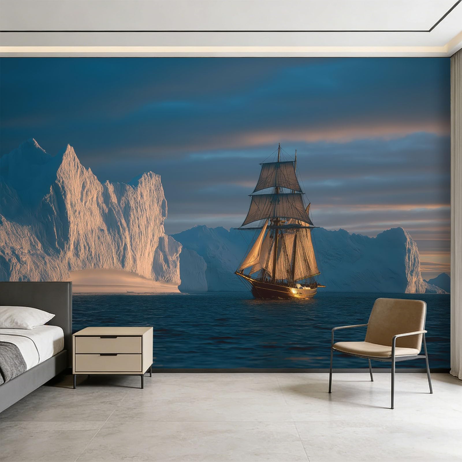 Iceberg fototapeta 200 x 140 cm panoramiczna fototapeta z włókniny panoramiczna ściana do sypialni dziewczynki sypialnia salon dekoracja sypialni