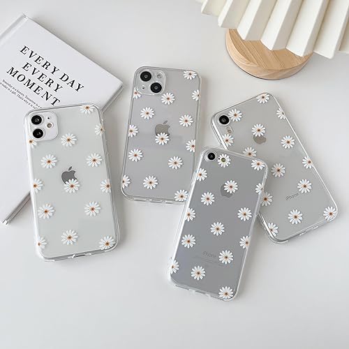 Miniatura 2 de ZTOFERA Funda trasera de TPU para iPhone 11, funda de silicona suave brillante con patrón de margaritas, linda funda delgada mate suave cobertura