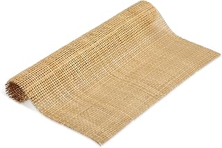 Cane Rattan Webbing Roll, 3.28ft x 15.7inch Woven Open Rattan Mesh Natural Rattan Webbing for Caning Projects Square Hollow Wide Rattan for DIY Crafts Cabinet Chair Furniture