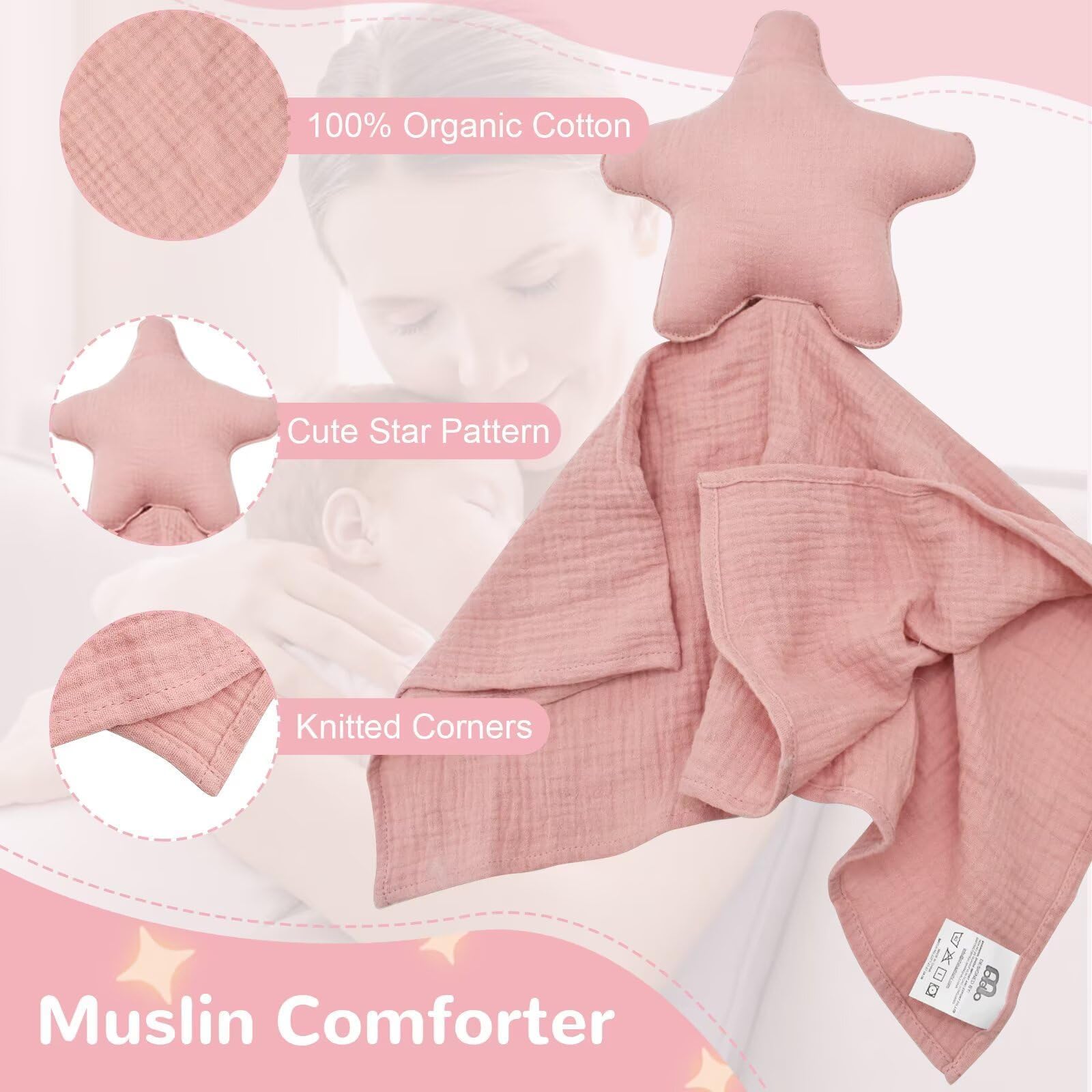 7 Pièces Cadeau Naissance Fille Garcon, Bebe Coffret Naissance, Cadeau Baby Shower Avec Couverture, Serre-Tête, Brosse, Chaussettes, Carte Etape Bebe, Paniers Cadeaux (Rose)
