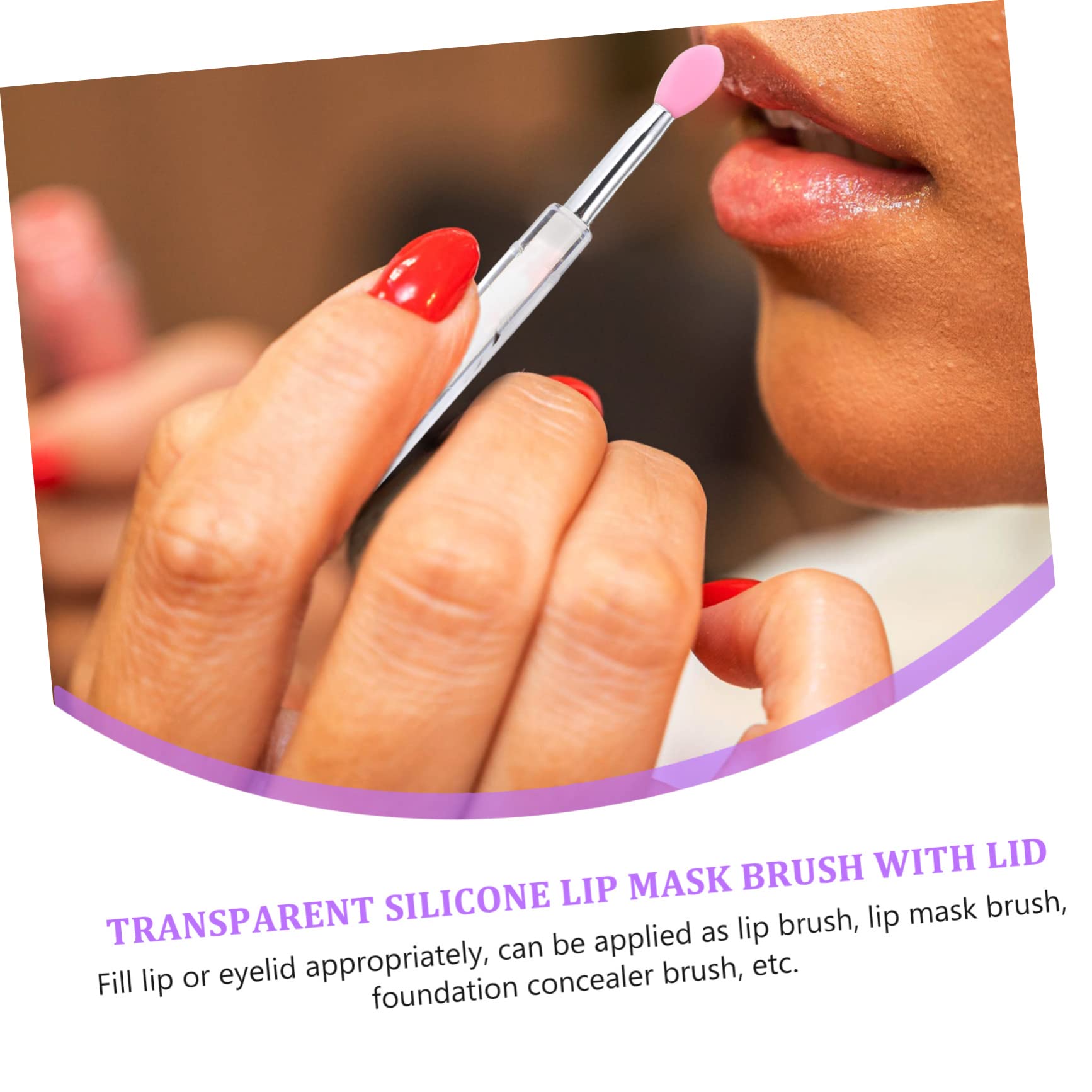 IWOWHERO Silicone Lip Mask Brush Set 6pcs Eye Shadow Stick for Lip Mask Makeup Brushes for Smooth Application