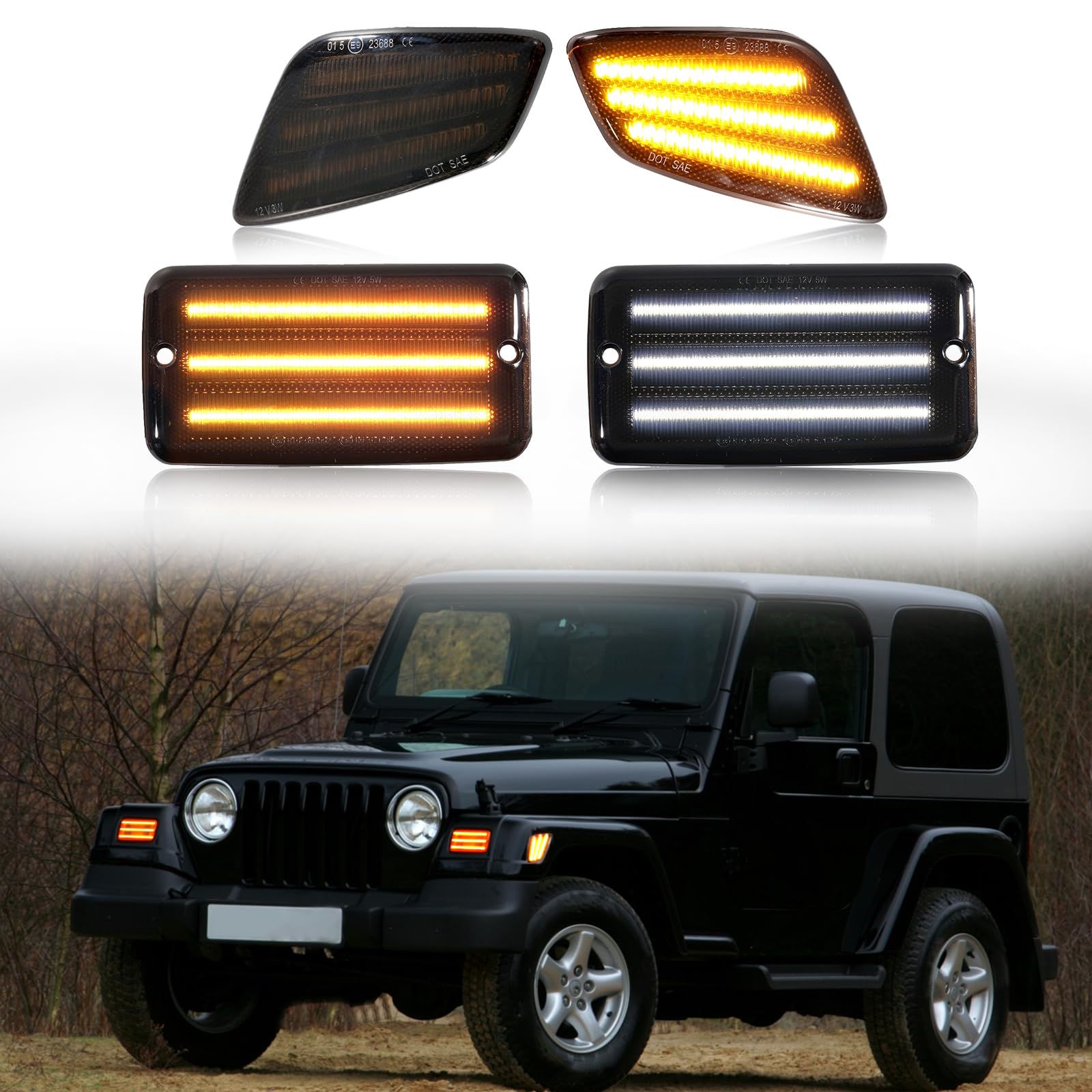 Amazon.co.jp: ALAVENTE LED ウィンカーランプ ジープ ラングラー TJ 