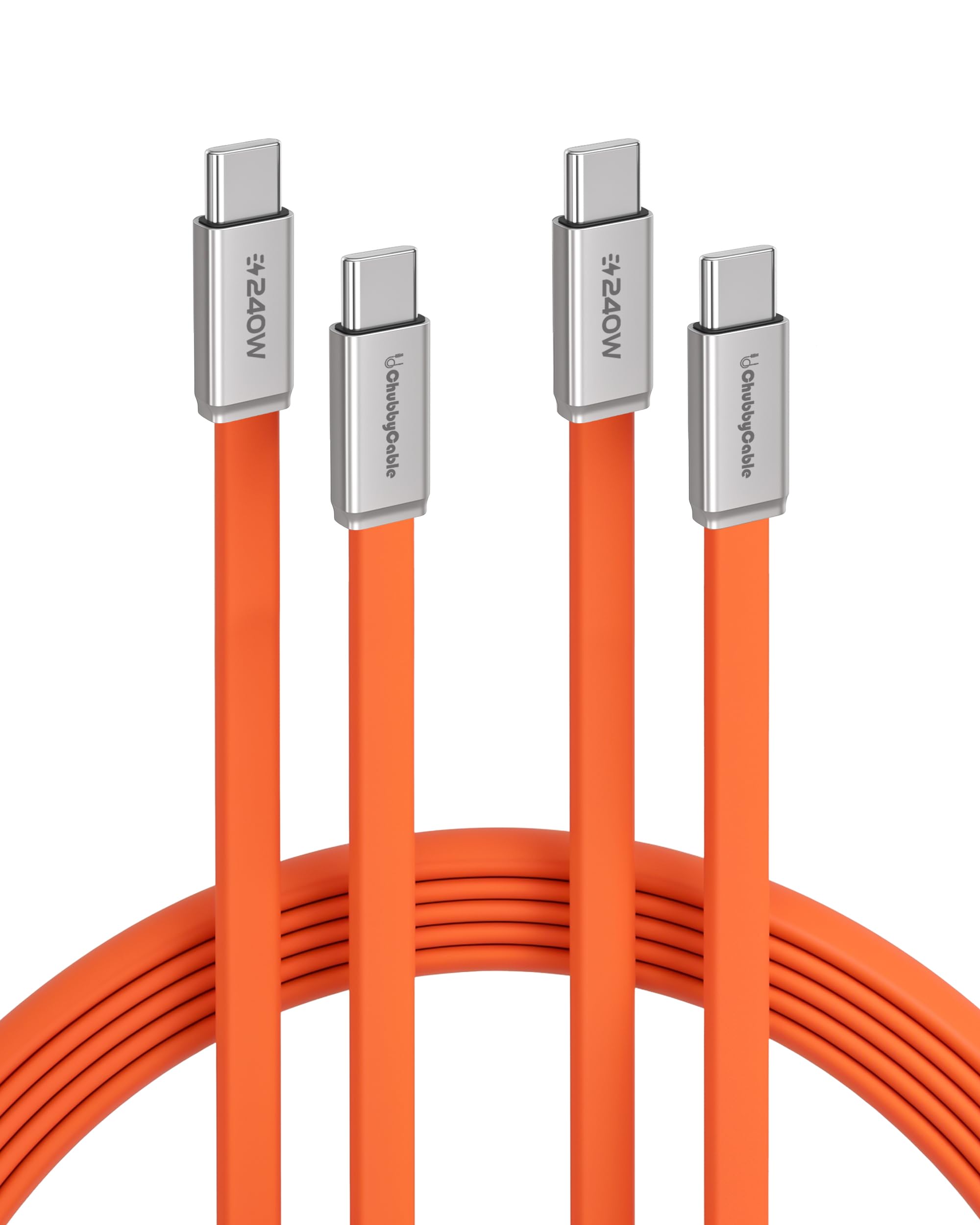 chubbycable Cavo piatto in silicone da USB C a USB C, 240 W, 1,8 m