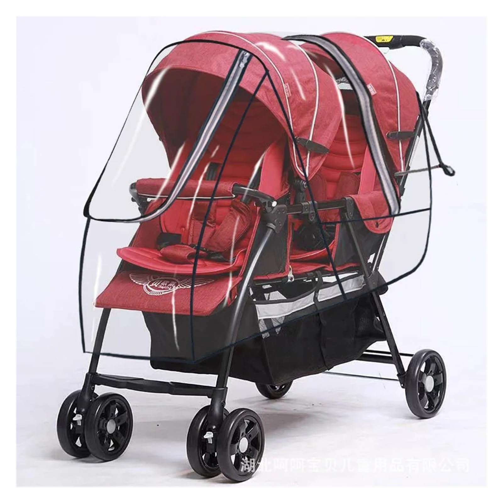 Habillage Pluie pour Poussette Combinaison imperméable et Coupe-Vent Accessoires Housse de Pluie Universelle for Poussette Double Double siège Avant et arrière