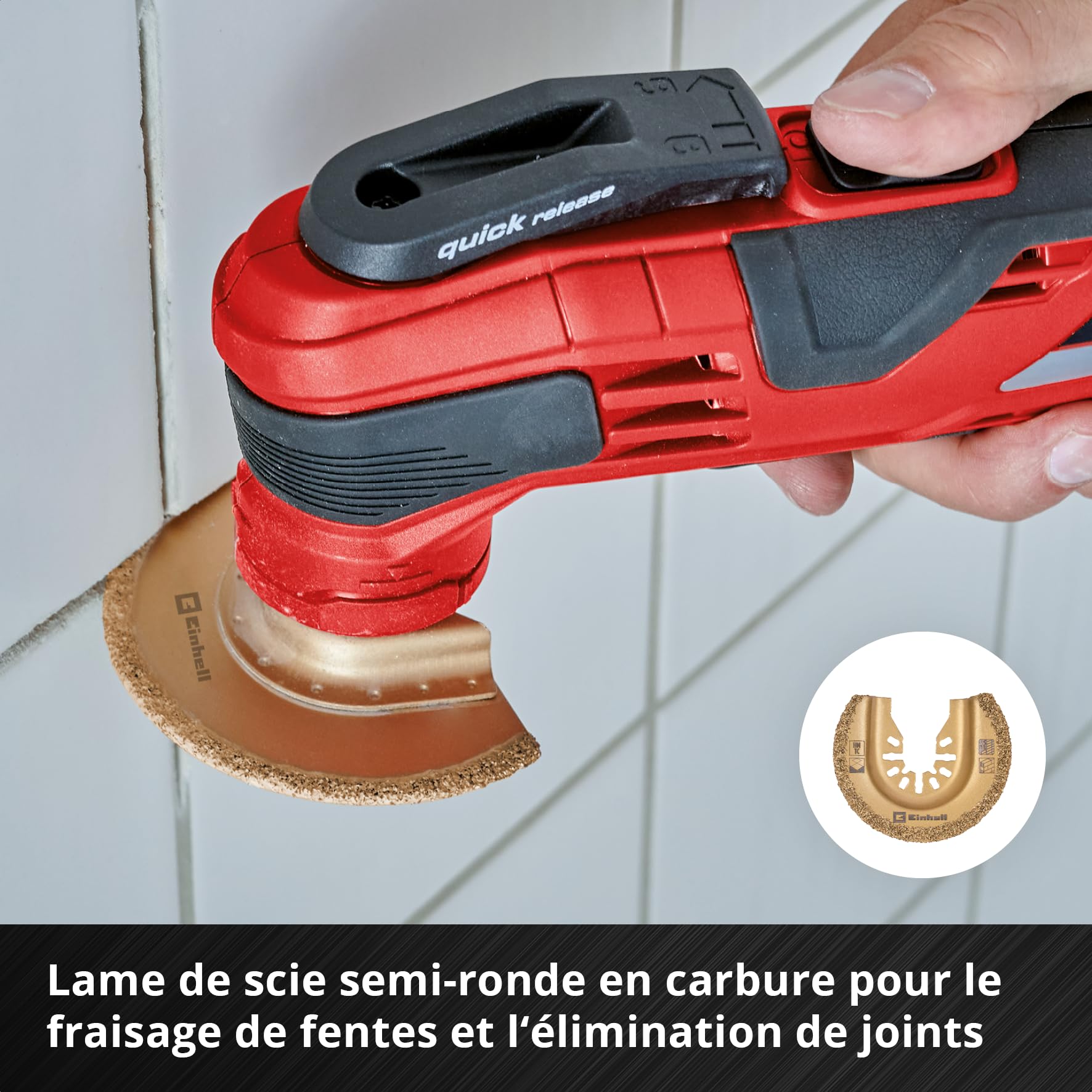 Original Einhell Kit d’outils multifonctions 6 pièces (lame de scie plongeante BIM, demi-circulaire HCS, plongeante CrV, demi-circulaire HM, râpe delta, grattoir flexible) | Lames de scie BiM / CrV / HCS / carbure | râpe Delta | grattoir flexible | foncti