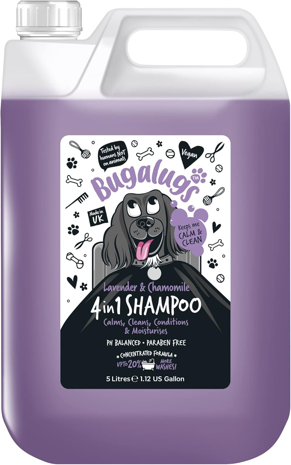 Dog Shampoo by Bugalugs lavender & chamomile 4 in 1 dog grooming