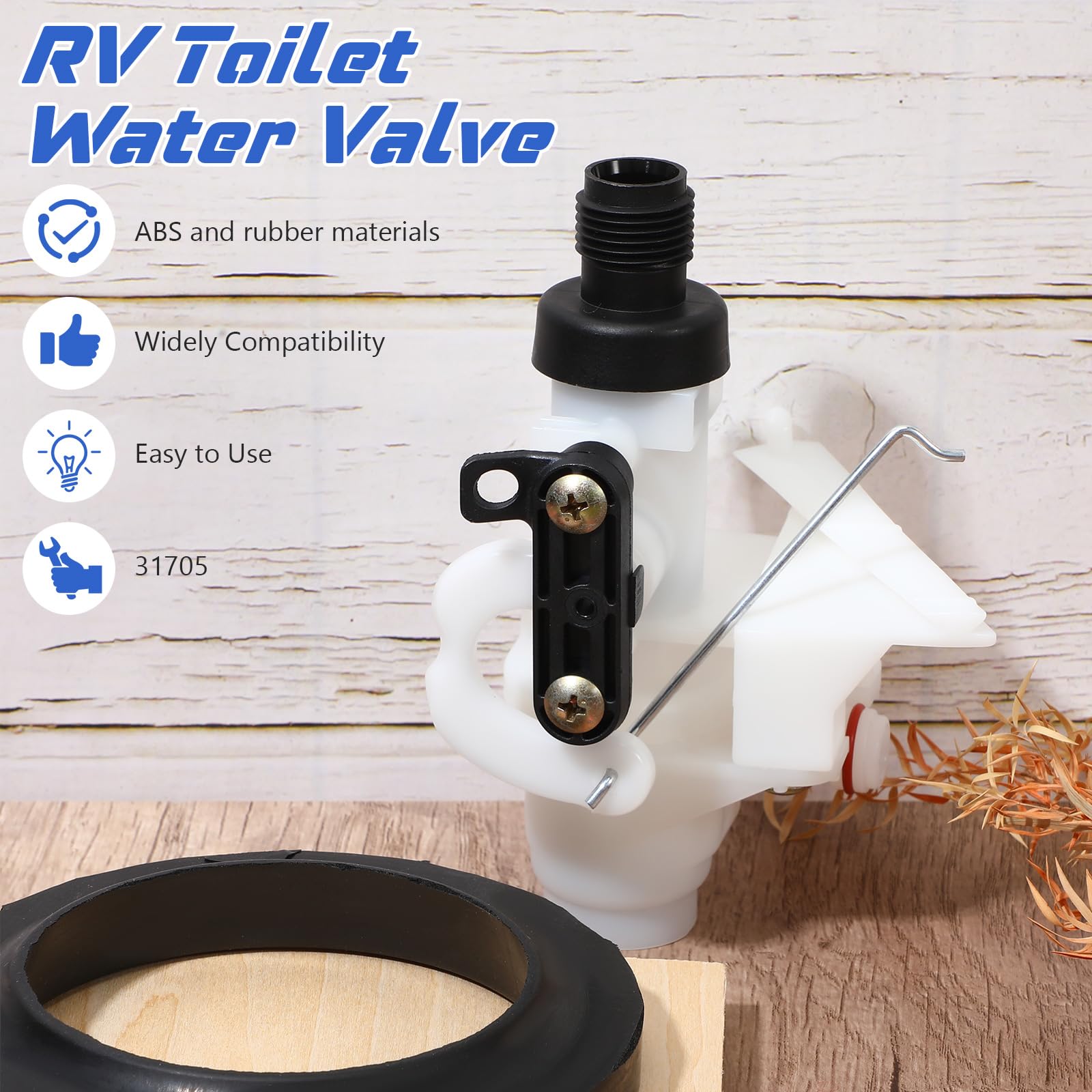 Datanly RV Toilet Water Valve Kit Leak Resistant RV