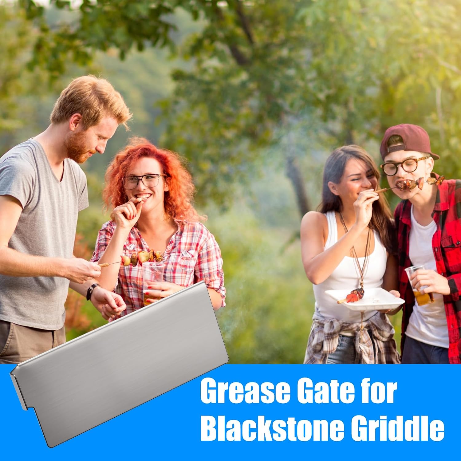 Stainless Steel Grease Gate for Blackstone Flat Top Griddle Rear Grease