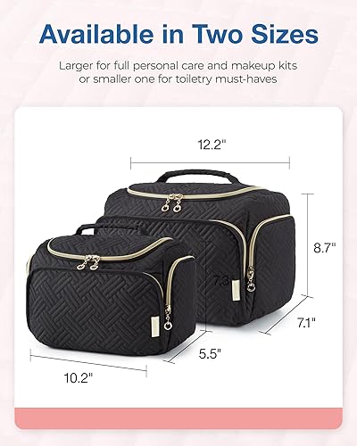 Miniatura 5 de BAGSMART Neceser de viaje, bolsa de viaje grande de apertura amplia para artículos de tocador, bolsa de viaje para cosméticos de maquillaje con asa,