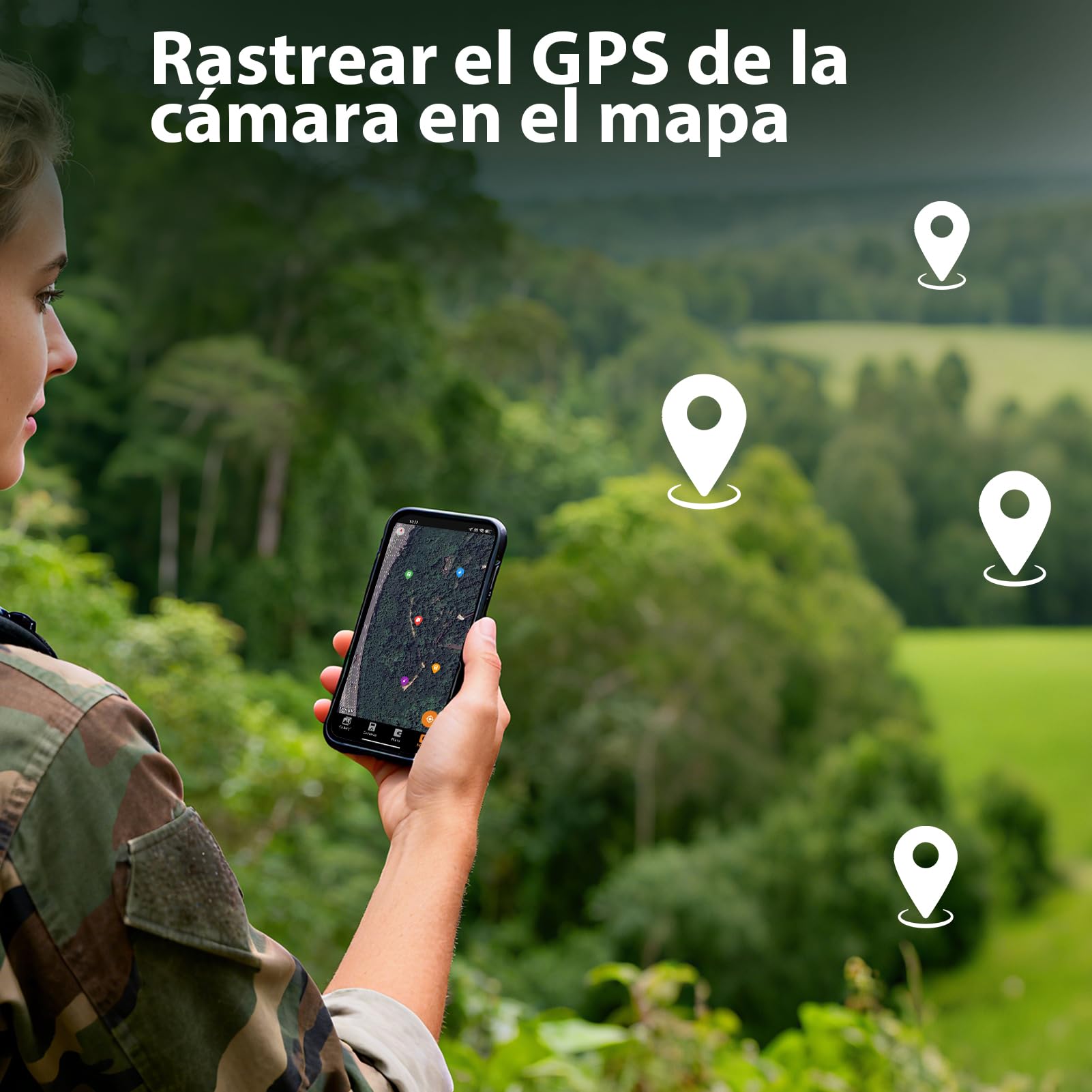 Meidase S970 Pro 4G LTE Cámara de Caza, 48MP 1296P, con Transmisión en Vivo, Visión Nocturna, Activación por Movimiento 0.1s, Transferencia de App, con Batería de 7800mAh y Tarjeta SD 64GB, GPS