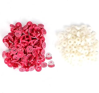 100Pcs Plastic Livestock Ear Tag,Animal Tag Marker Label for Dog Goat Sheep(red)