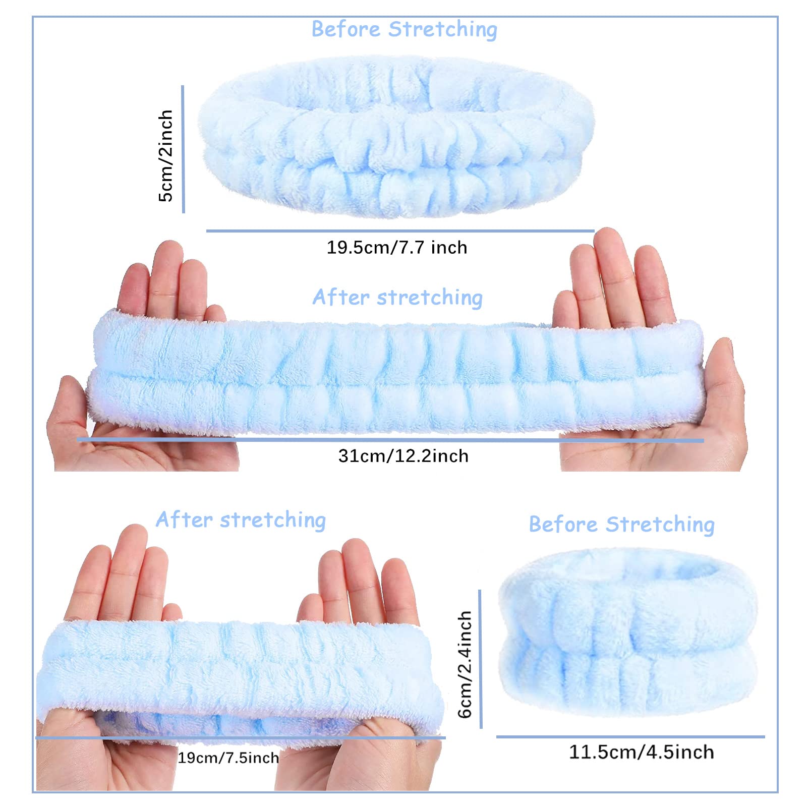 Spa Fascia per Capelli da Donna, Fascia per Il Lavaggio del Polso
