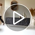 Image of The Attic Clapham TV Cabinet|Solid Wood Sideboard TV Cabinet for Living Room | Wooden Free Standing TV Unit Side Board Table with Storage|Black Matte Finish