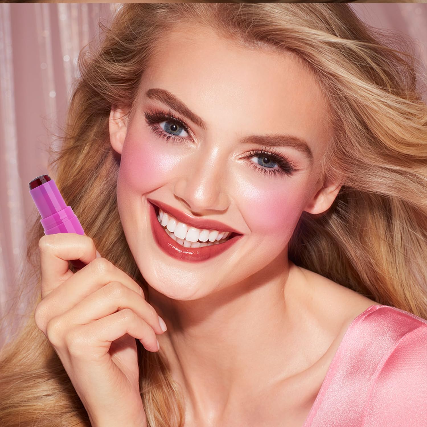 4 Pcs Jelly Blush Stick, 3 in 1 Milk Jelly Blush Stick for Cheeks Lips Eyes Long-Lasting & Moisturize & Buildable Milk Blush - Image 3