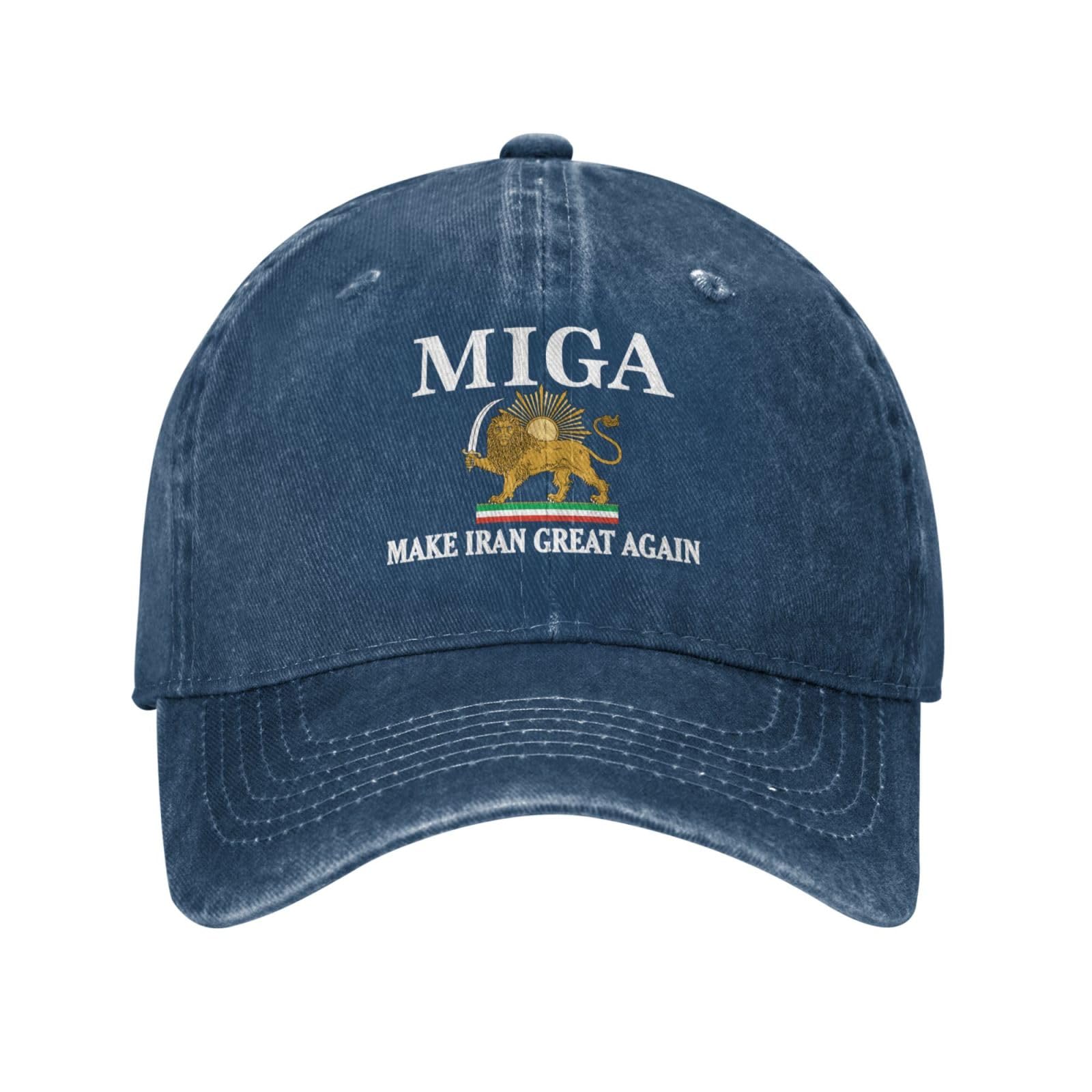 KWQDOZF Make Iran Great Again Hat Miga Trucker Cap for Men Women Navy