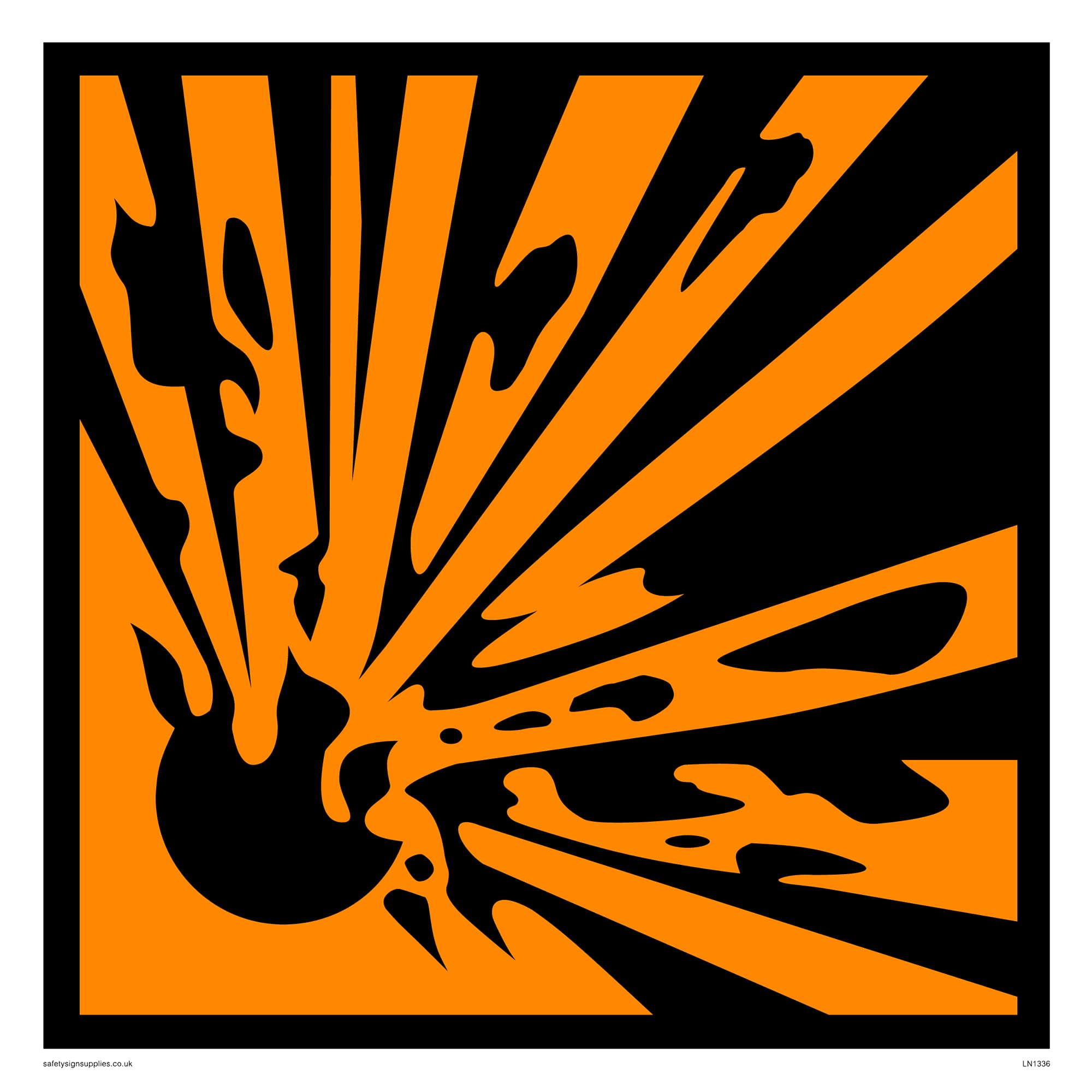 Pack of five - Explosive (chip) Sign - 200x200mm - S20