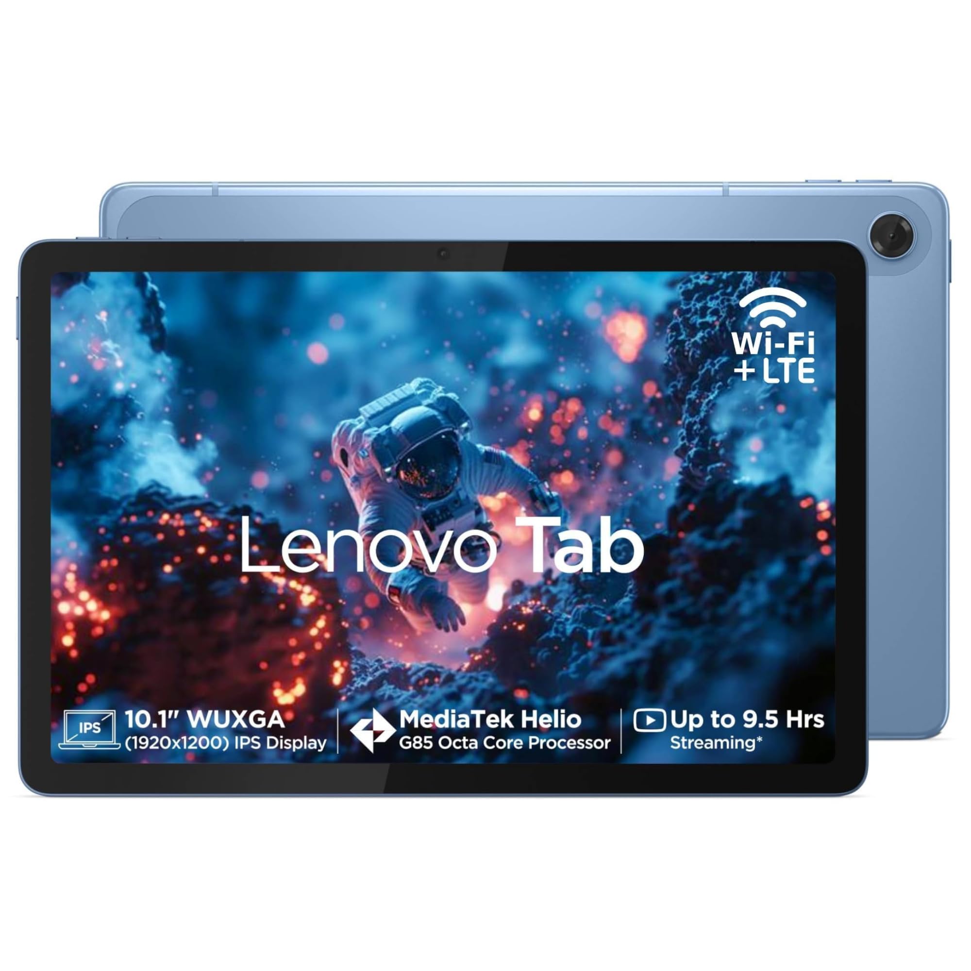 Lenovo Tab (Smartchoice)| 10.1" Display| 4G (LTE) + Wi-Fi (Calling)| 4GB RAM + 128GB ROM (Expandable up to 1 TB)| Metal Body| Dual Speakers with Dolby Atmos| Android 14| Color: Polar Blue — Amazon image 8