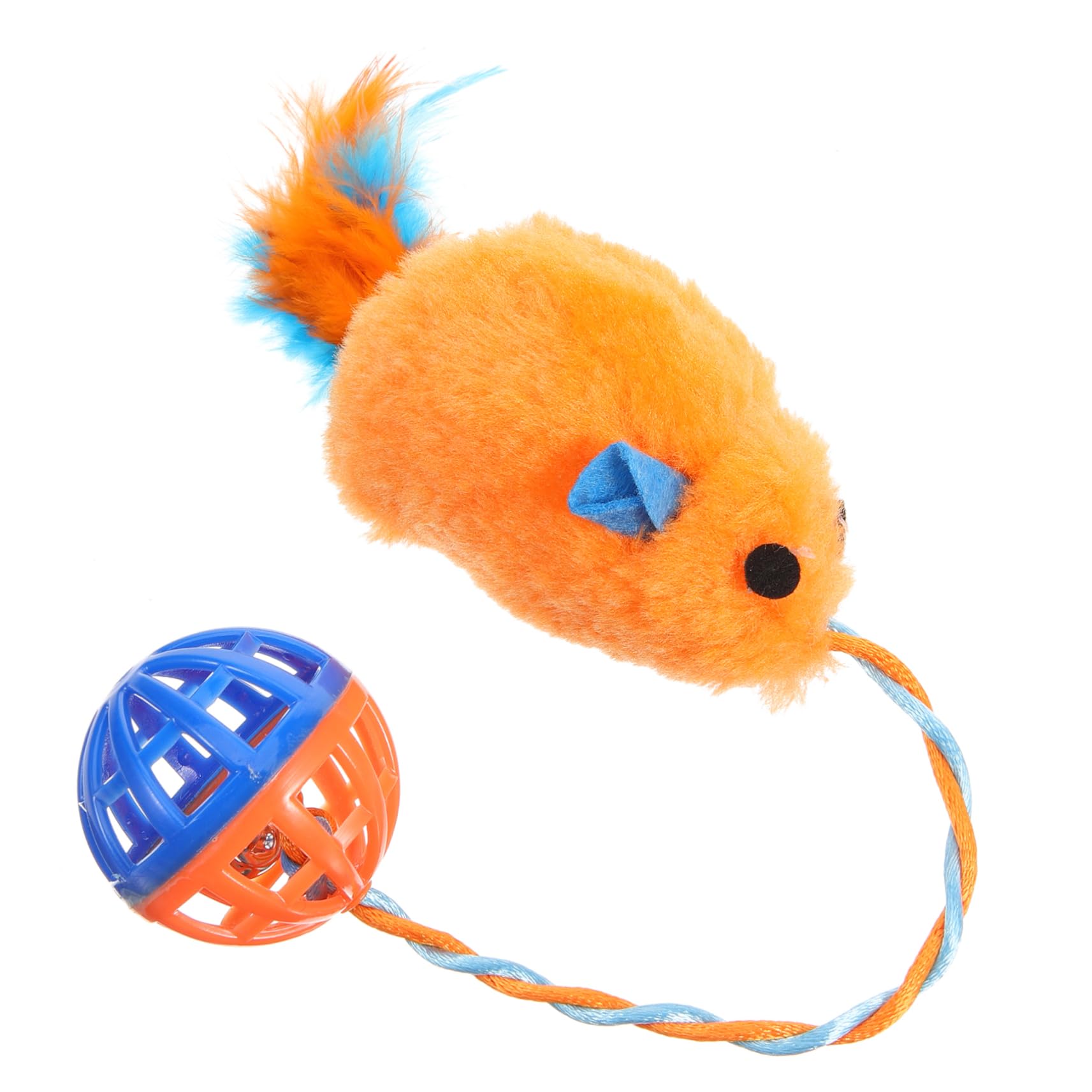 ibasenice Jouet pour Chats en Peluche avec Clochette en Plastique, Jouet Interactif pour Chatons Intérieur, Stimulant et Relaxant, Divertissement et L'activité