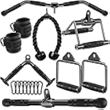 Cable Attachments for Gym, Cable Machine Attachment Set, LAT Pulldown Attachments, Cable Machine Accessories, Tricep Pull Down Attachment, Home Gym Accessories
