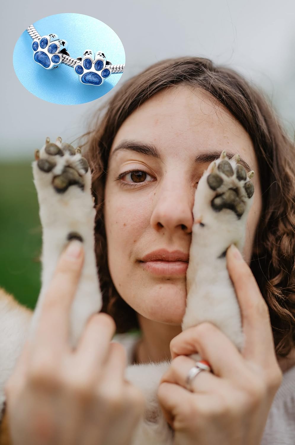 GEMDAZZ Sparkling Puppy Paw Print Charms in 925 Sterling Silver, Pave Dog Pawprint CZ Round Beads and Always in My Heart Charms, Gift for Animal Lover, fit European Women Bracelet/Necklace - Image 5