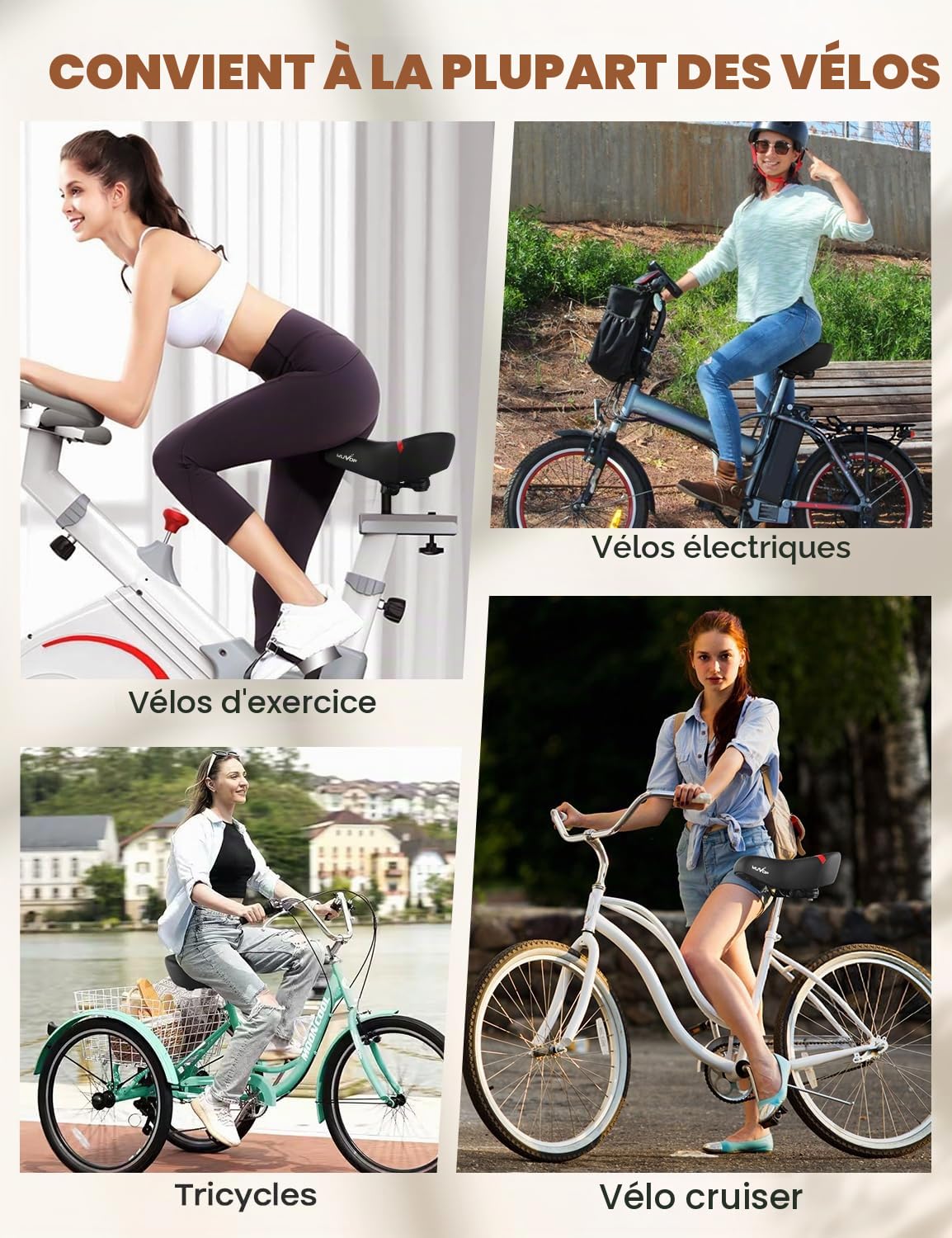 Selle de vélo surdimensionnée pour Peloton Bike & Bike+, siège de vélo Confortable de Rechange pour Homme et Femme, Selle de vélo Extra Large Compatible avec Les vélos Peloton, Echelon, Exercise