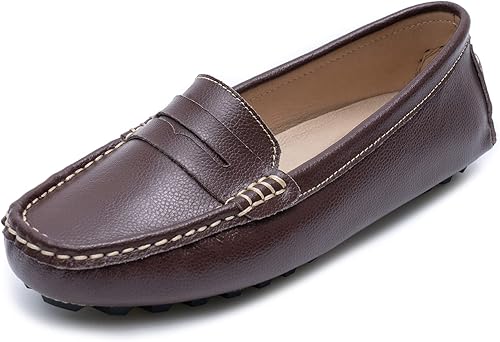Miniatura 2 de Heydonic Mocasines para mujer, suaves, informales, para caminar, conducir, oficina, zapatos planos para barco, zapatos de cuero cómodos
