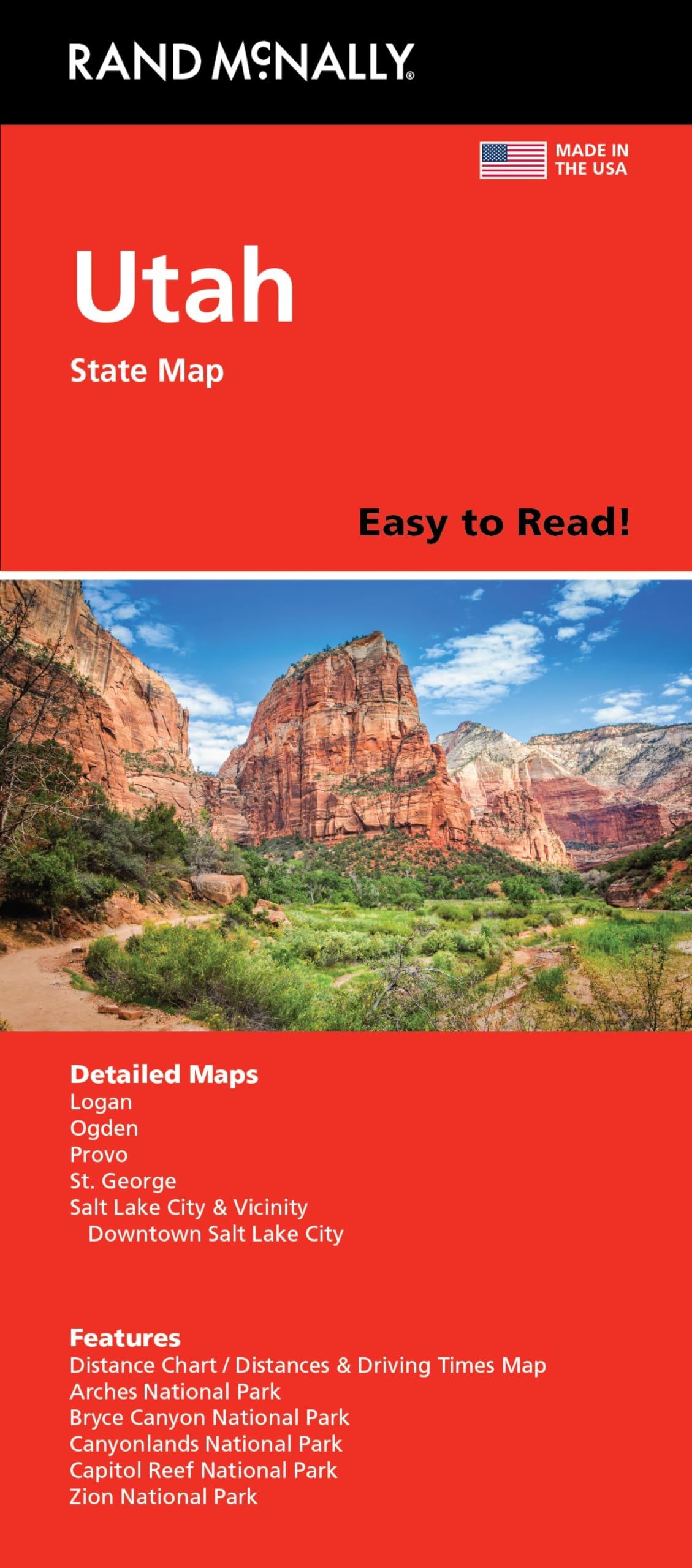Rand McNally Easy to Read: Utah State Map