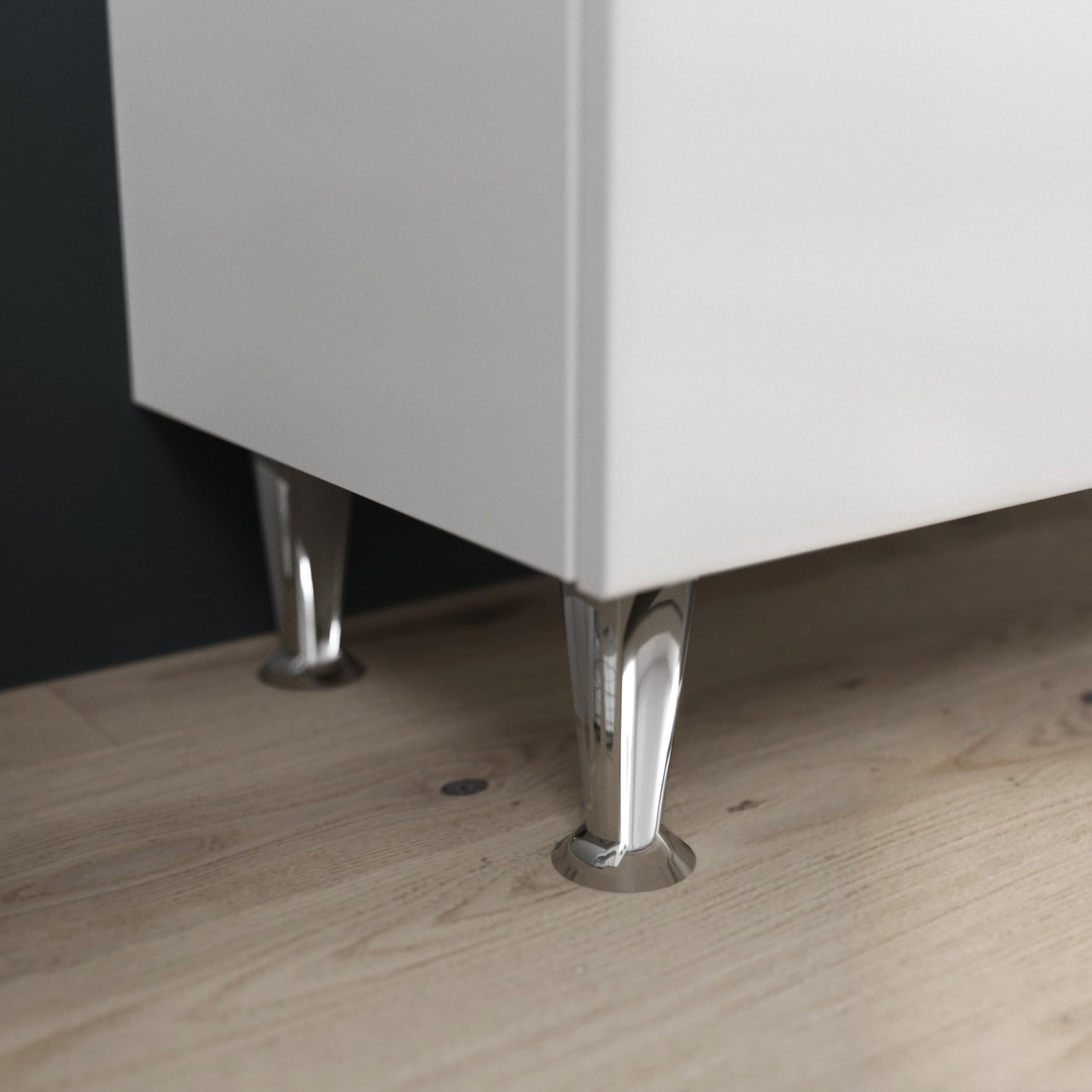 Kiamami Valentina - Mueble de baño de 85 cm en el Suelo con Lavabo, Espejo y Armario Colgante en Color Blanco.