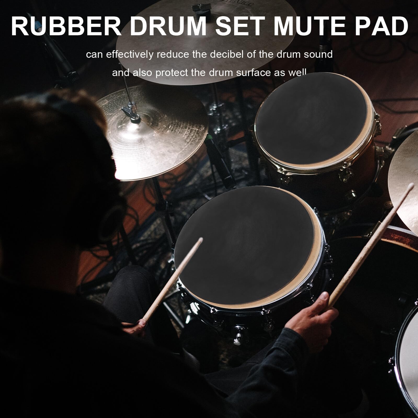GARVALON Tamponi Smorzanti in Gomma Per Batteria 20,6 Cm, Pad Per Sordina Silenziatore Tamburo Riutilizzabile, Accessori Per Esercizi Musicali Senza Rumore
