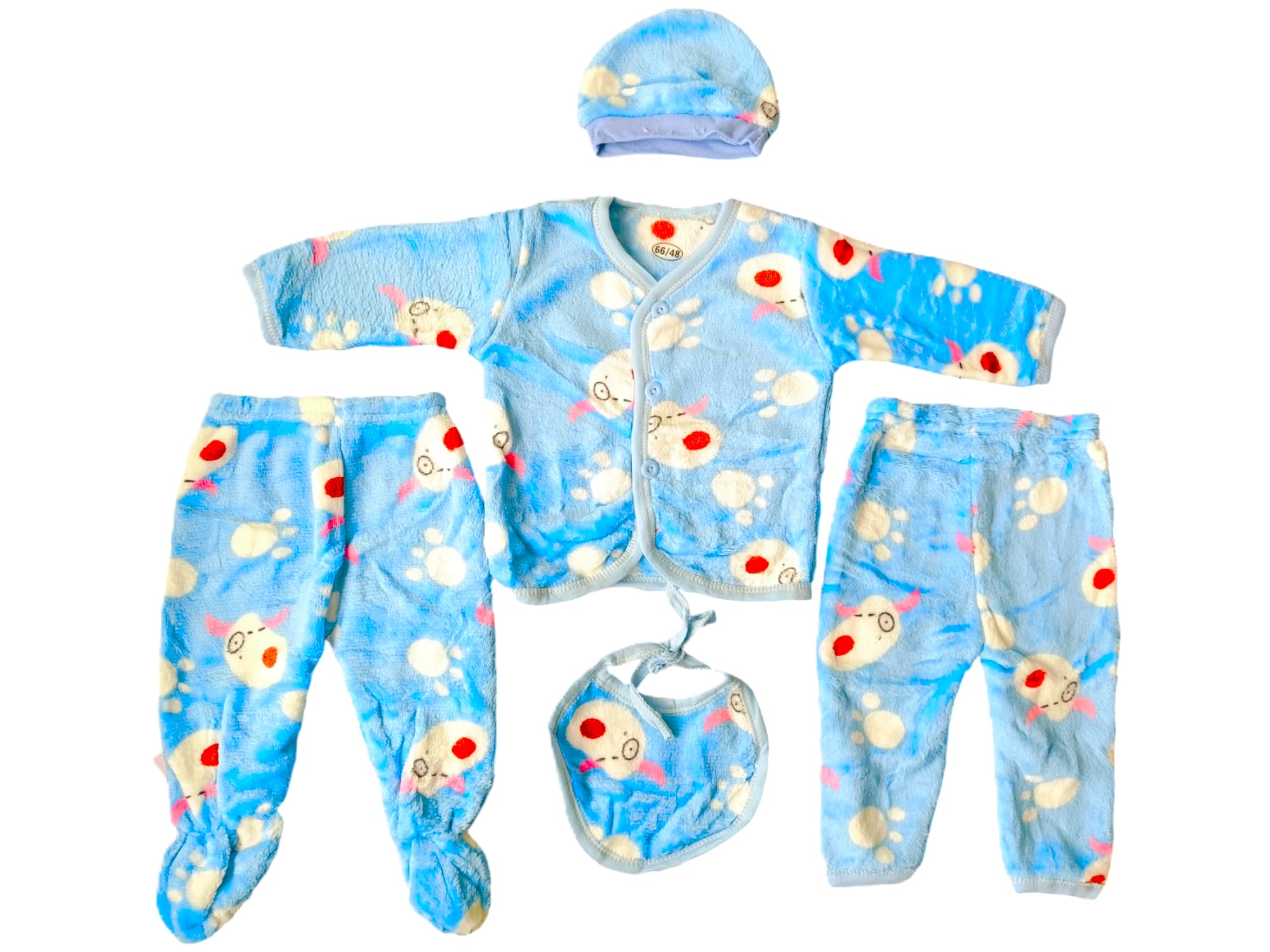 Minku Creations New Born Winter Wear Keep Warm Baby Clothes 5Pcs Sets Baby Boys Girls Falalen or Flannel Suit Infant Clothes First Gift (0-3 Months),Baby Gift set,New Born gift set Baby-image-28