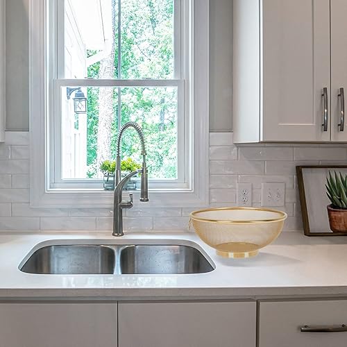 Miniatura 3 de ZzzaNa Colador de malla de acero inoxidable, cesta de colador de malla fina, para arroz, verduras, frutas, cuenco, tamiz, tamiz, para cocinar,