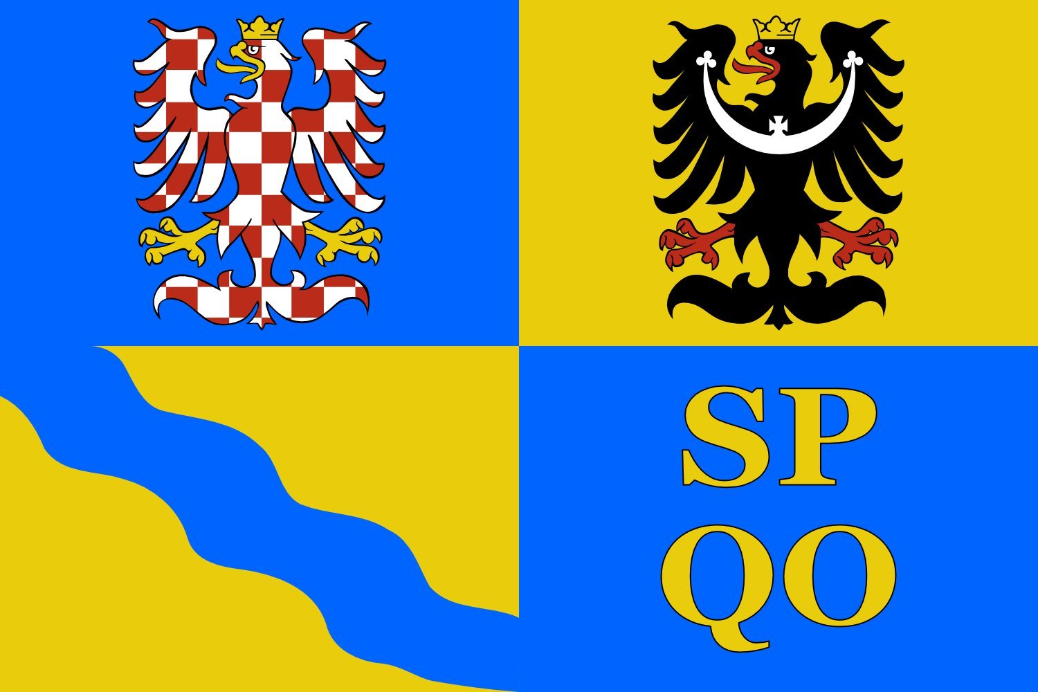 Drapeau Région d Olomouc drapeau paysage grand format horizontal pour mât