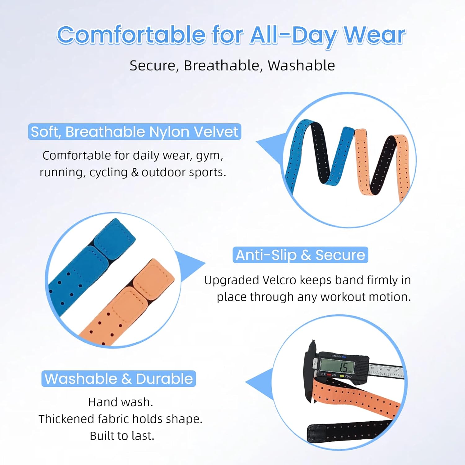 2 Pack Heart Rate Monitor Armband Replacement Straps