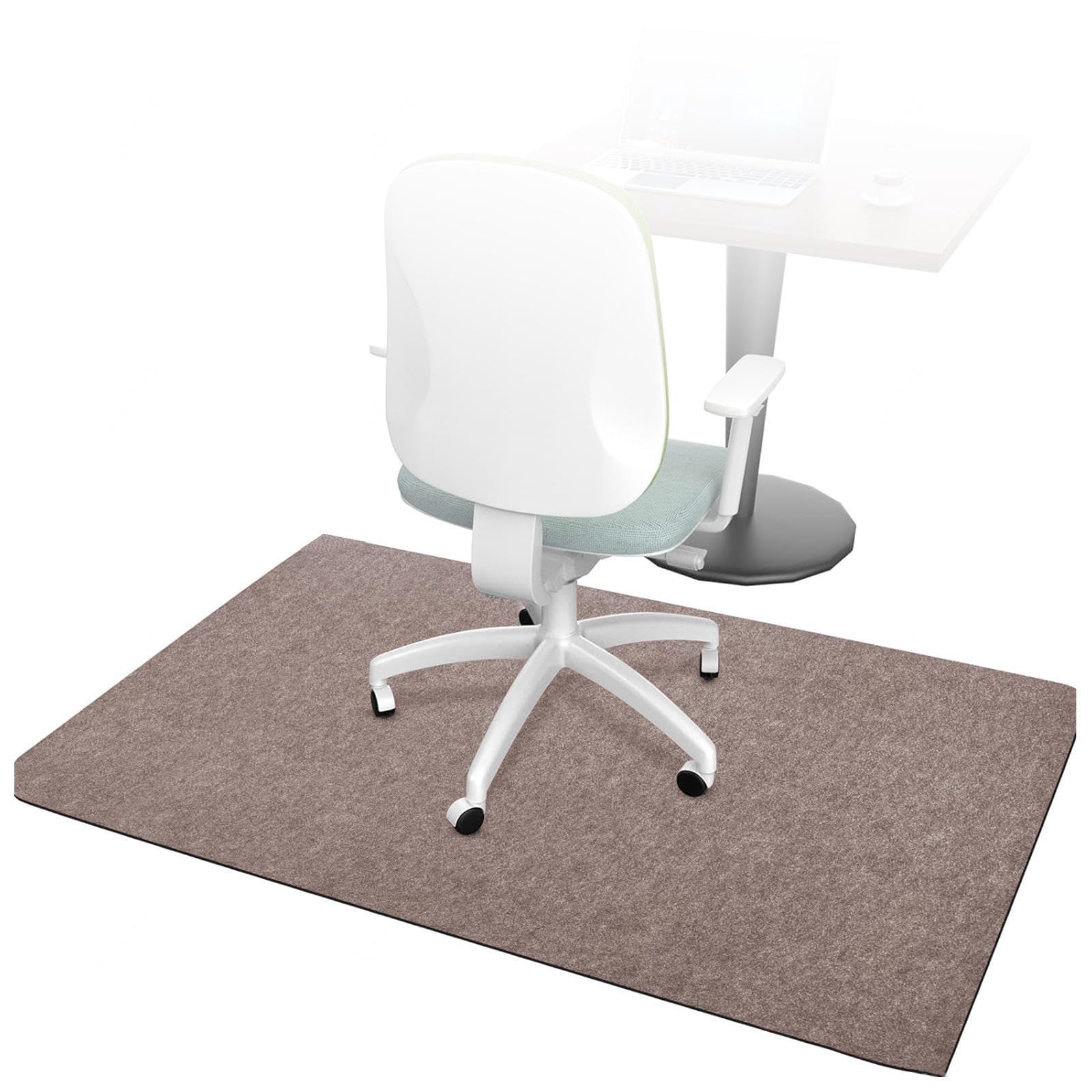 Tapis Bureau Sol Revêtement antidérapant,Matériau Résistant, Tapis Chaise Tapis Gaming Sol Protège Les Sols, pour Gaming et Le Travail,Brown-90×120cm