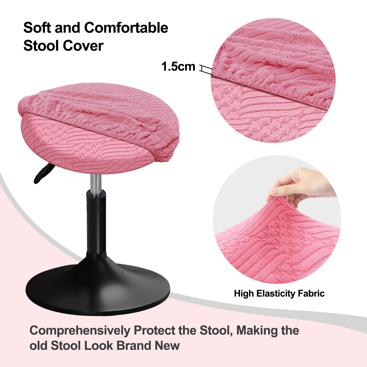 YINGAYOU Stool Covers Round 12-16" with Jacquard Pattern Bar Stool Seat Covers Round - Image 2