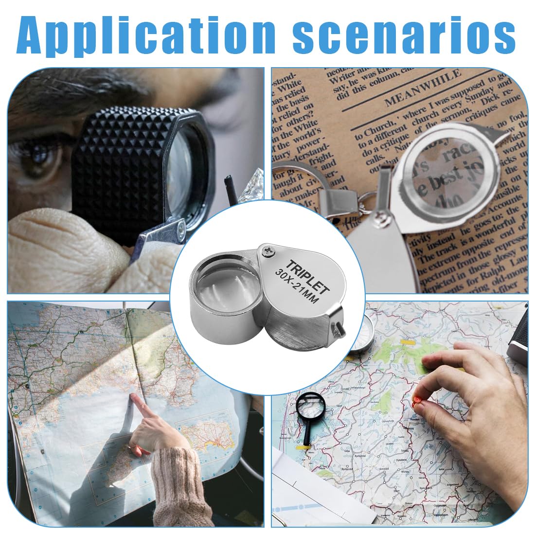 Loupe Bijoutier 30x - Loupe Poche Professionnelle - Verre 21mm - Pour Bijoux, Timbres, Pièces