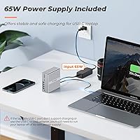 Vista 6 de Estación de acoplamiento DisplayLink con monitor dual 4K @60HZ para MacBook, Windows, Tobenone Universal Mac Mini M4 Dock con 2 HDMI y 2 DP, entrega