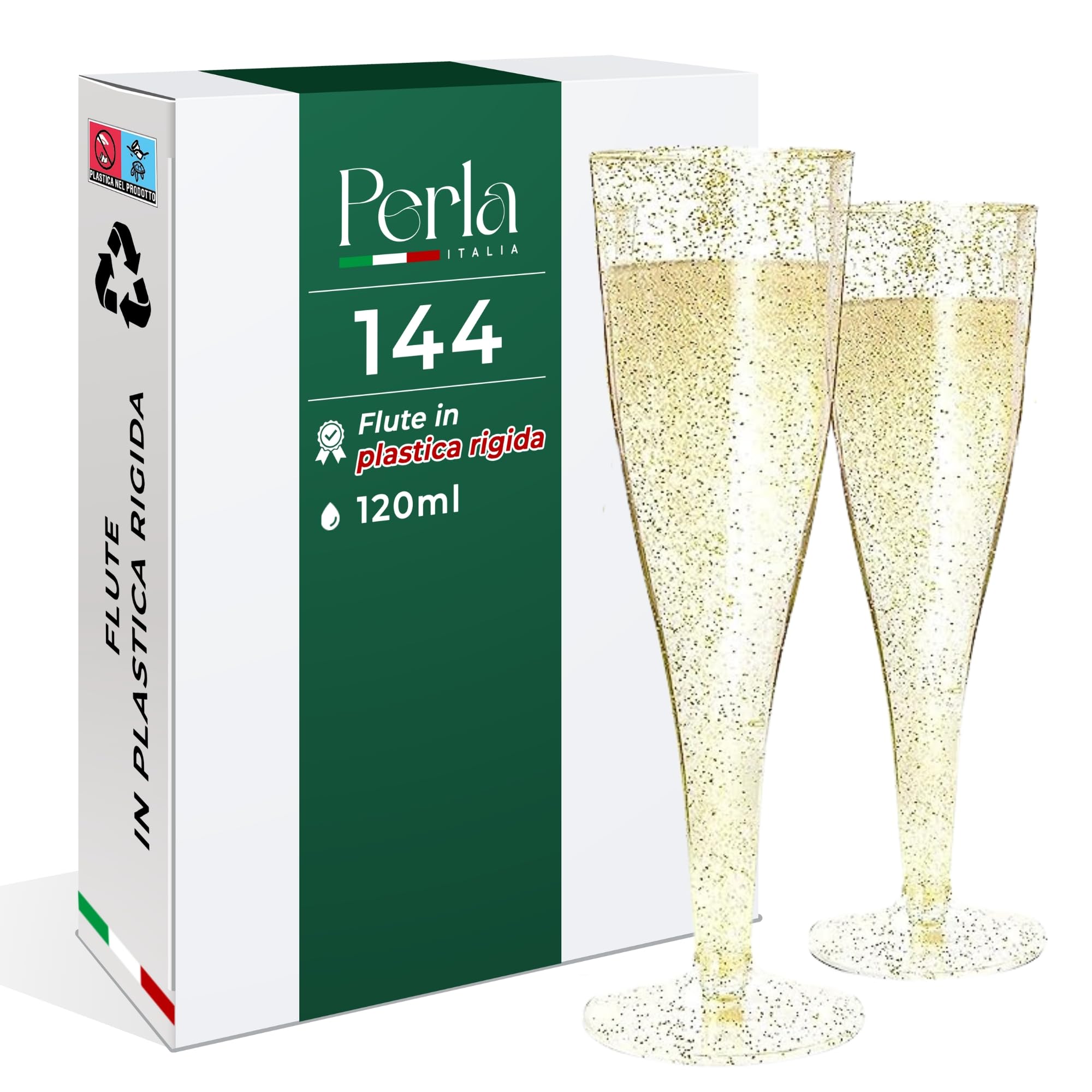 Flûte Da Champagne In Plastica 120ml - 144 Pezzi Trasparenti E Riutilizzabili Per Feste, Matrimoni E Celebrazioni - Foto 10