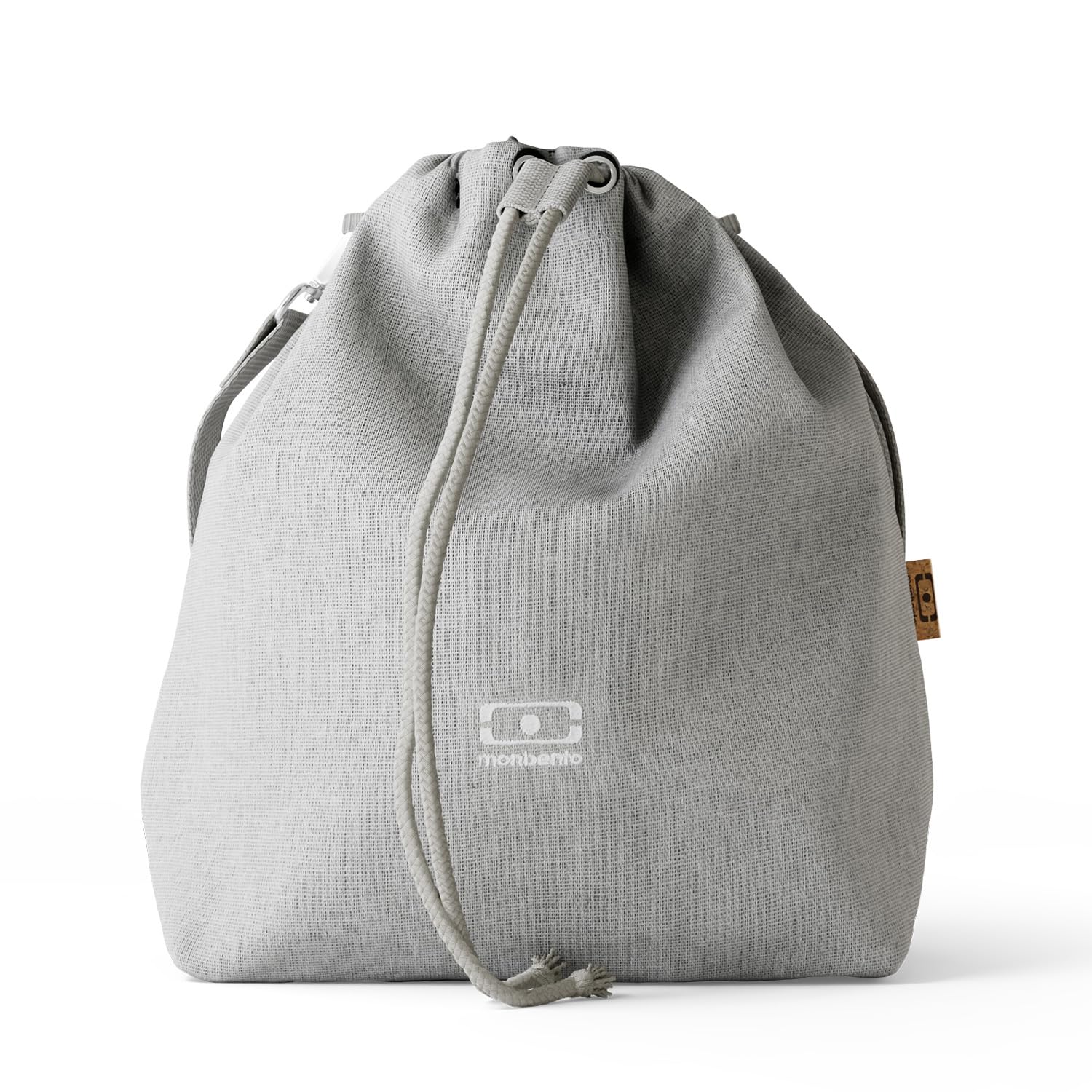 monbento – Insulated Lunch Bag Fresh Grey Coton – 5.7 L Lunch Tote with Removable Shoulder Strap – Ideal for Carrying a Bento Box, Water Bottle and Cutlery to Work or on Picnics