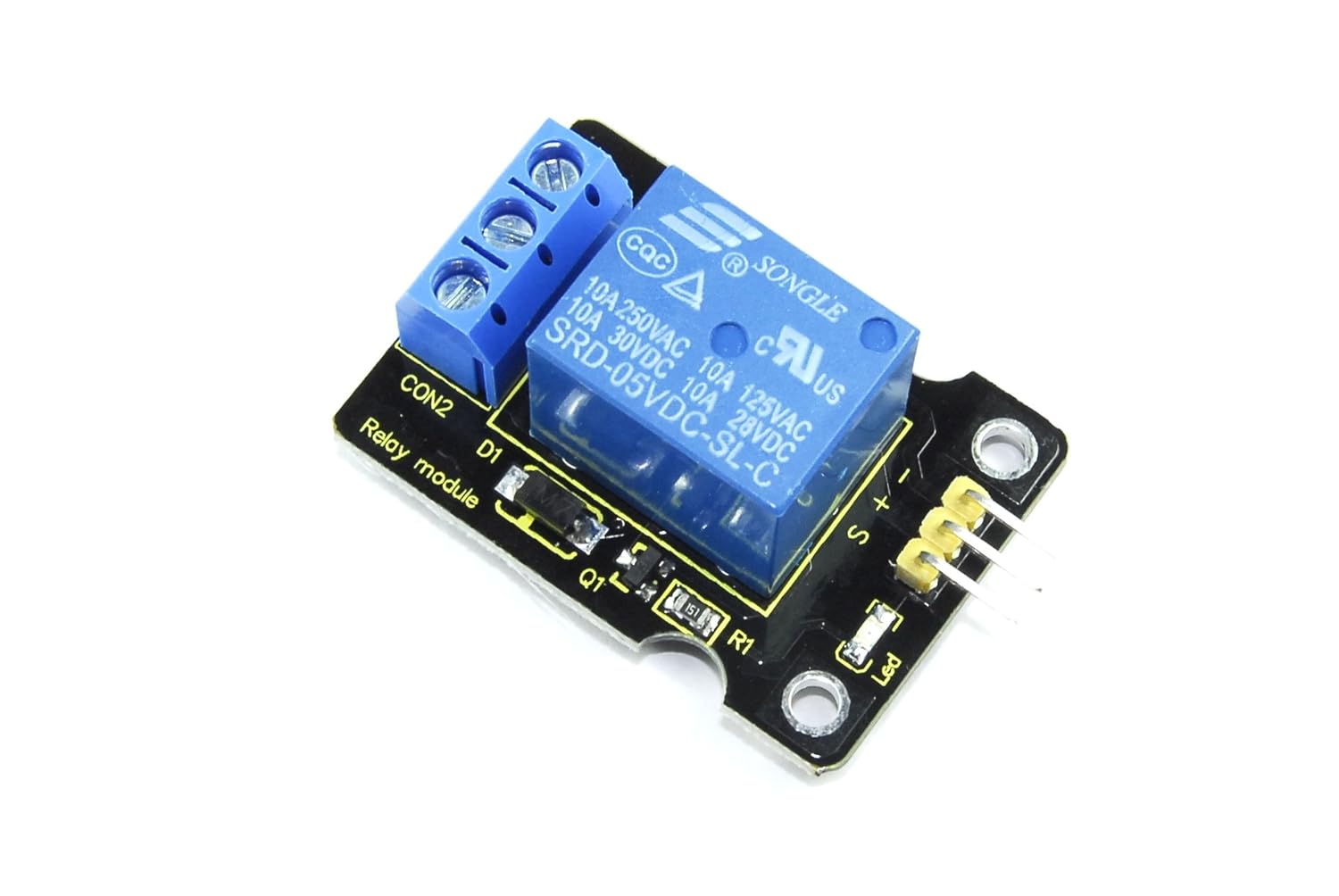 Keyestudio 5V 1 Channel Relay Module KS-011 250V AC 30V 10A DC : Amazon ...