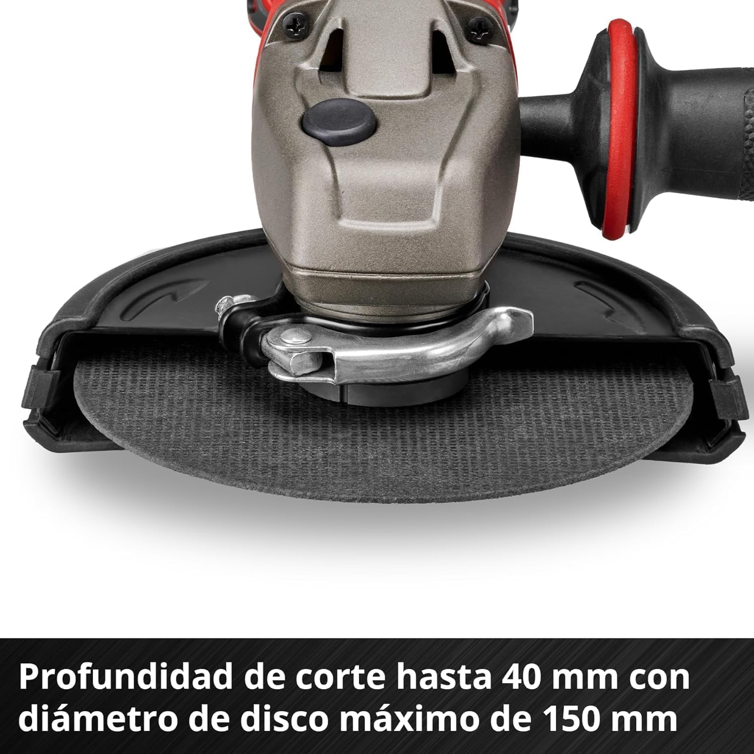 Einhell Professional Amoladora angular con batería AXXIO 18/150 Power X-Change (18 V, 700 W, 150 mm diámetro de disco, 40 mm profundidad de corte, Brushless, arranquue suave, incl. disco, sin batería) | PXC | 18V | 700W | Ø 150mm | Profundidad de corte 40