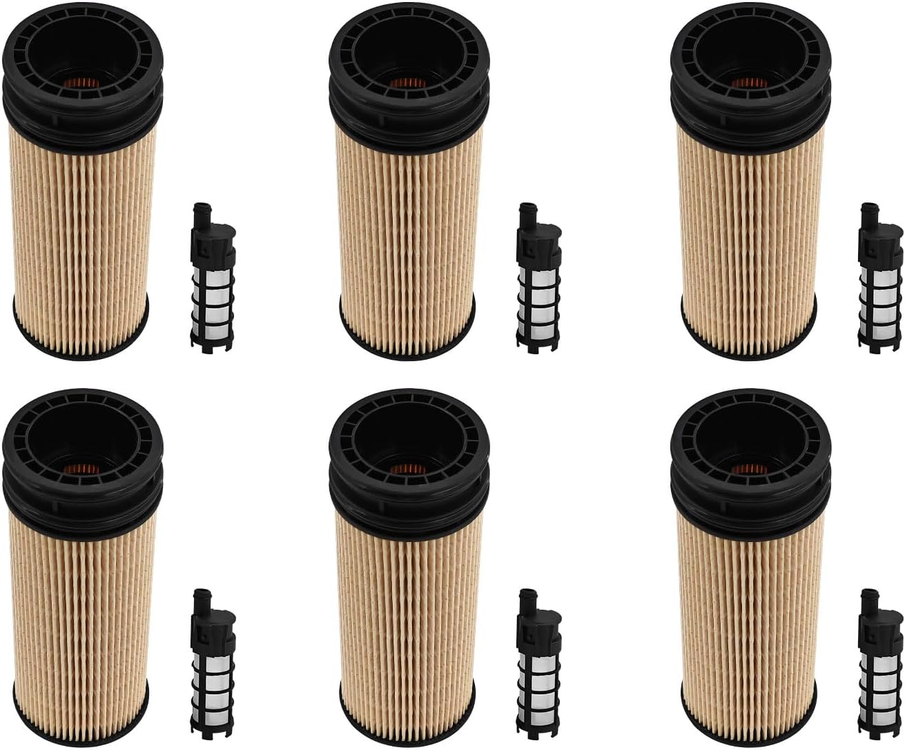 6PCS Diesel Fuel Filter Kit Compatible with Detroit DD8 Diesel Engines, Fit for Freightliner M2 106 108SD 114SD (2021-2026) Replace A9360900651, A9360920605, A9360920201