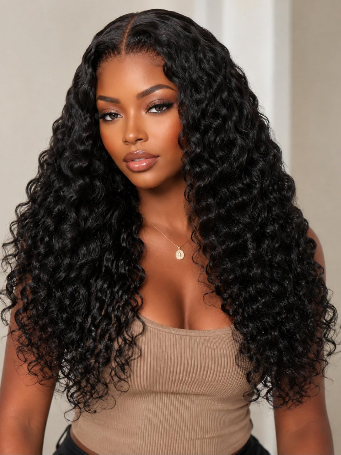 Beauty Forever 7x5 Lace No Slip Glueless Human Hair Wig Indian Curly 22inch Natural Black Indian Curly Color 22 Inch