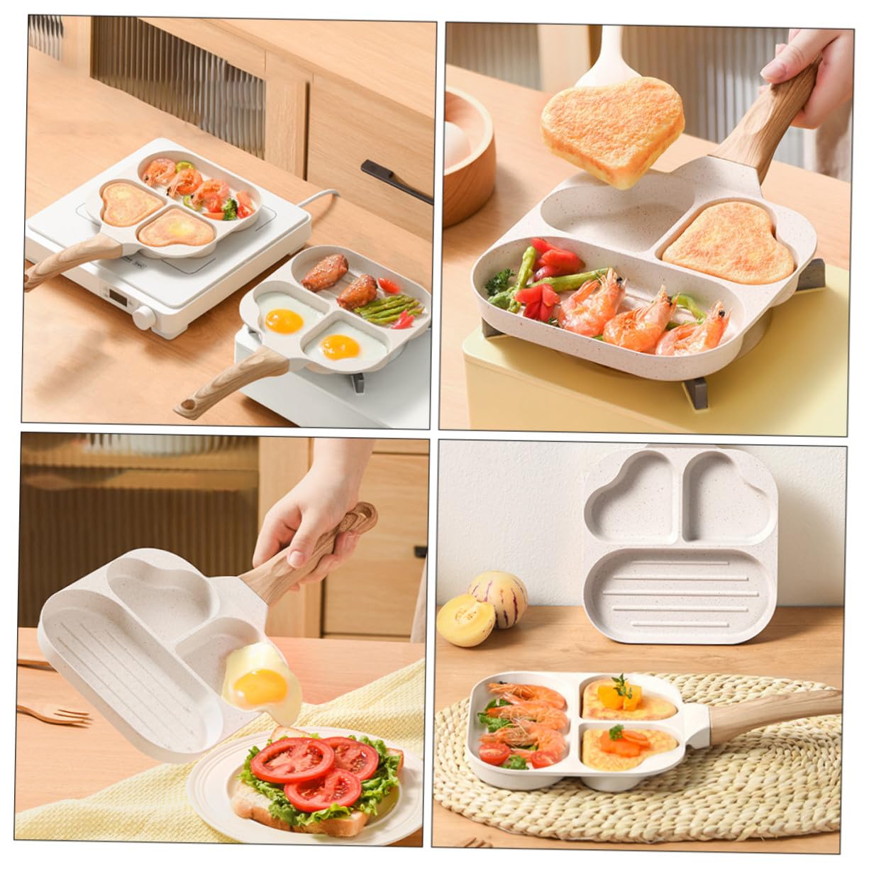 Mipcase Padella Multifunzione in Padella per Uova Antiaderente Accessori per Uova Facile da Pulire e Riporre