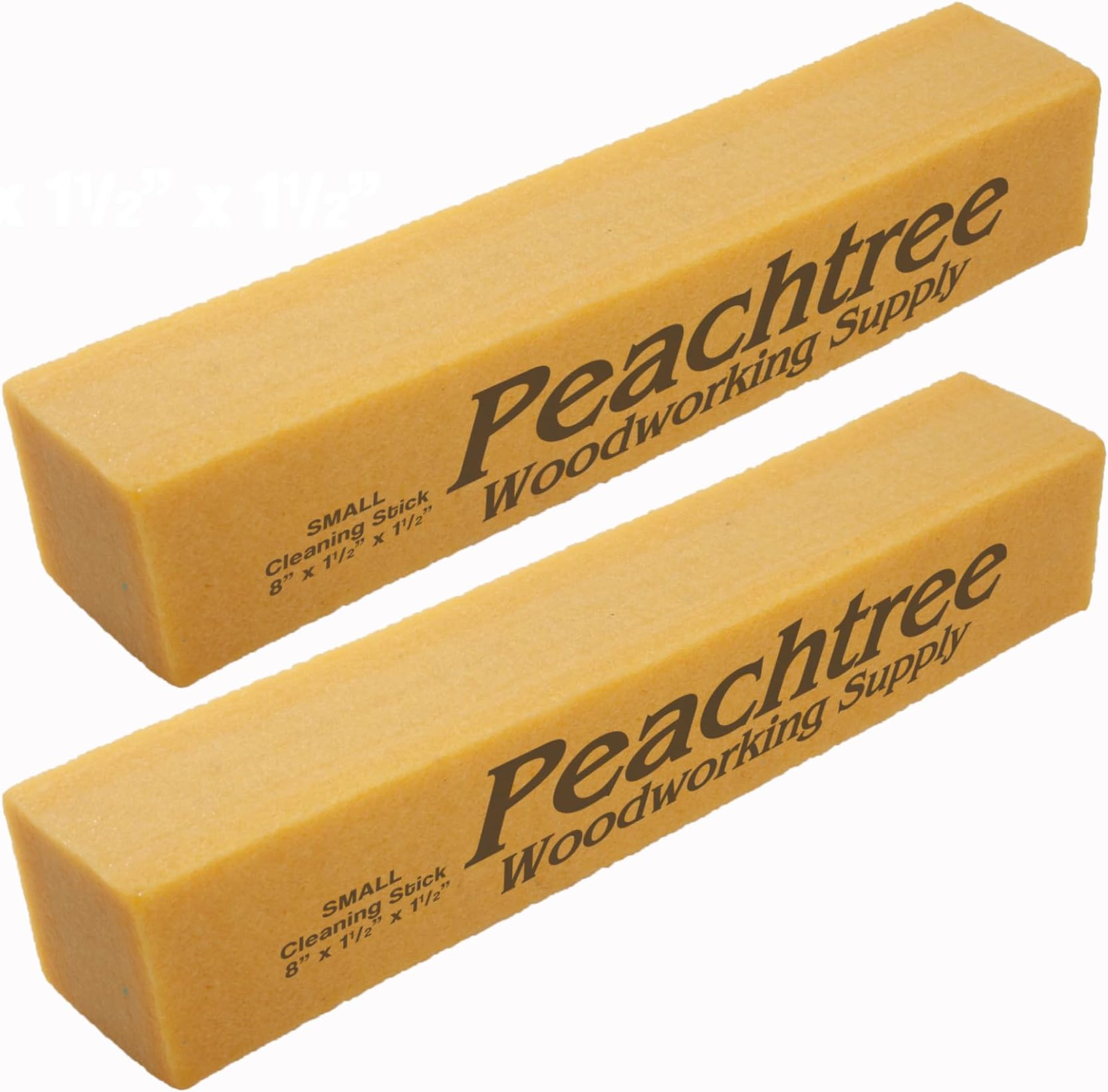 Abrasive Cleaning Stick Sandpaper Cleaner | Remove Dust and Debris from Sanding Belts & Discs | Small Natural Rubber Cleaning Block for Woodworking | 1-1/2" x 1-1/2" x 8" (Small 2 Pack)