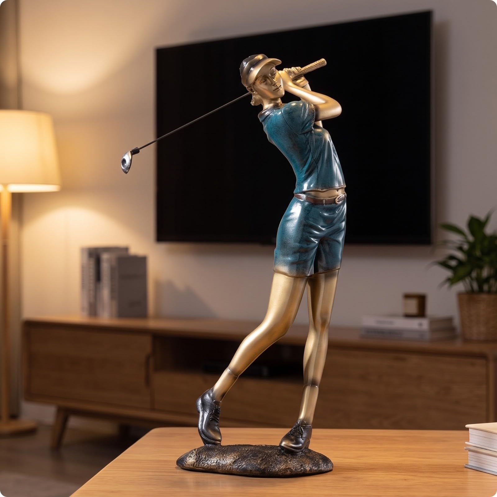 MagiDeal Figura Golfista Resistente coración | Coleccionable, Escultura Golfista, corativo, Figurilla, para Oficina, Estantería, Mesa, Coleccionistas, Femenino